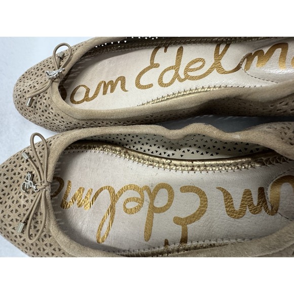 Sam Edelman Felicia 2 Brown Suede Laser Cut Ballet Flats Womens 9.5 - Picture 5 of 8